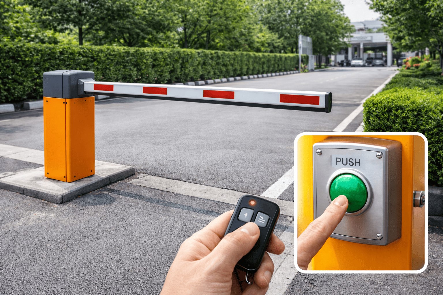 Automatic Boom Barrier with Remote Control and Push Button System